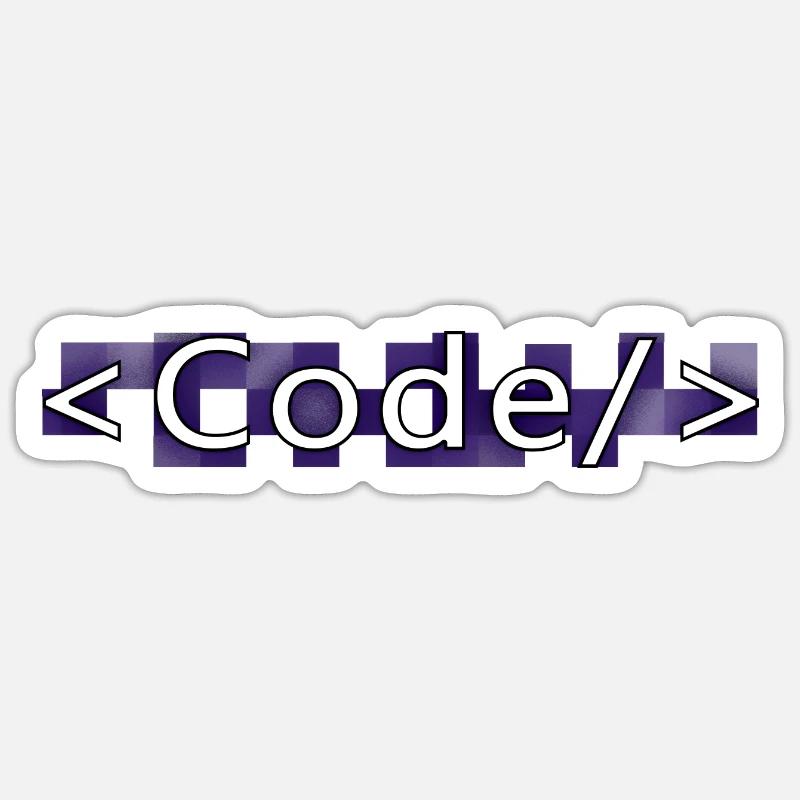 Codestil (lila) - Sticker Größe S (10 x 10 cm) - Mattweiß