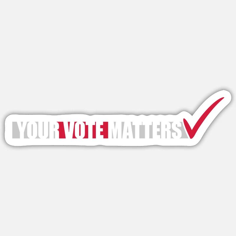 votre vote compte citation - Sticker taille S (10 x 10 cm) - blanc mat