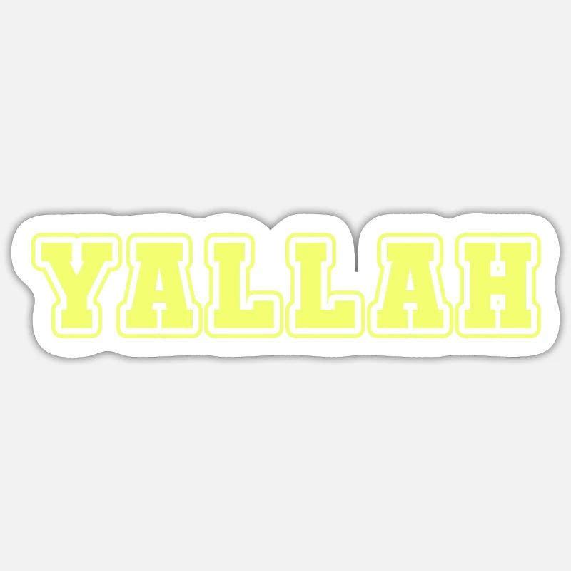 Yallah - Sticker taille S (10 x 10 cm) - blanc mat
