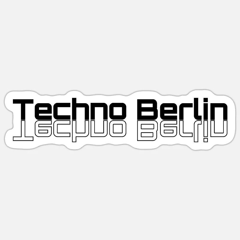 Techno Berlin Turnaround - Sticker Größe S (10 x 10 cm) - Mattweiß