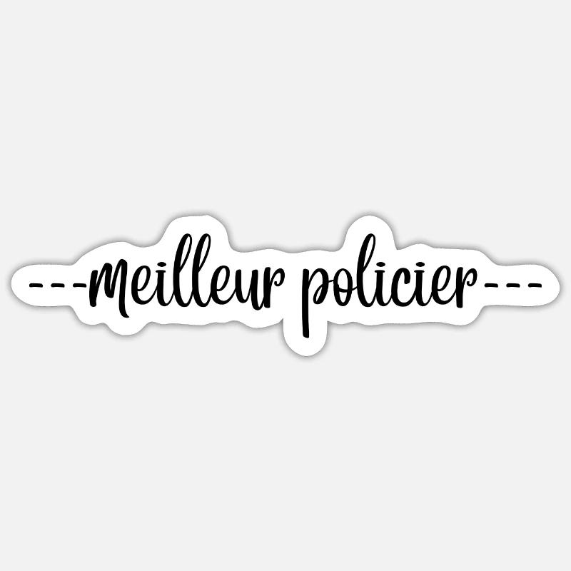 policier 2 - Sticker taille S (10 x 10 cm) - blanc mat