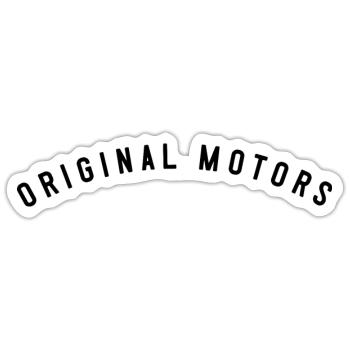 Moteurs d’origine - Sticker taille S (10 x 10 cm) - blanc mat - Devant