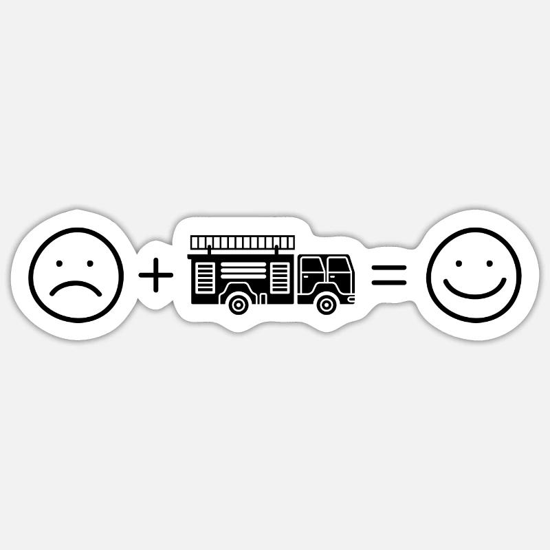 Smile Face und Fire Brigader - (2) - Sticker Größe S (10 x 10 cm) - Mattweiß