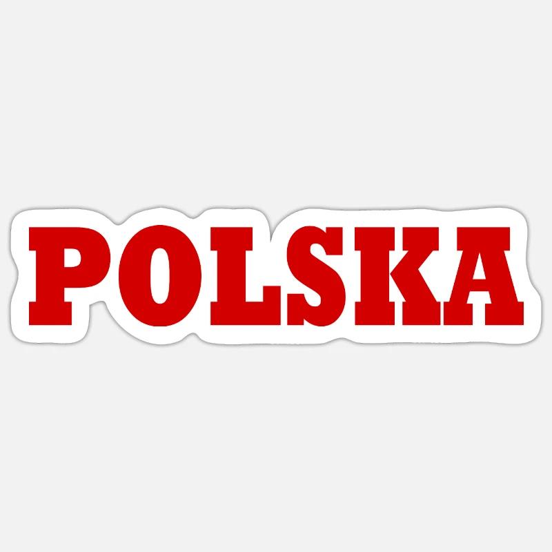 DRAPEAU POLOGNE POLOGNE - Sticker taille S (10 x 10 cm) - blanc mat