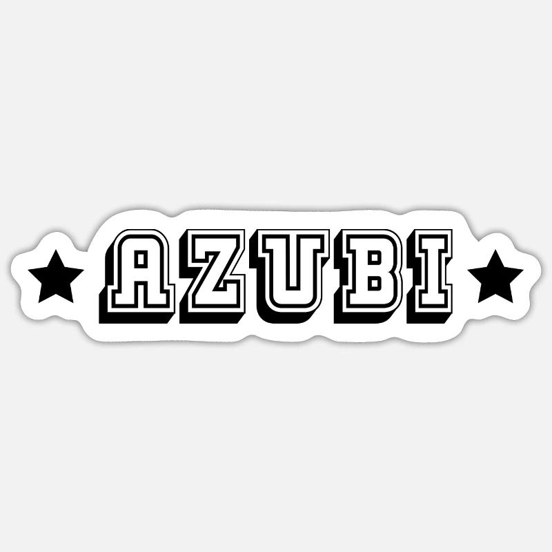 AZUBI tshirt weiss Sticker Größe S (10 x 10 cm)