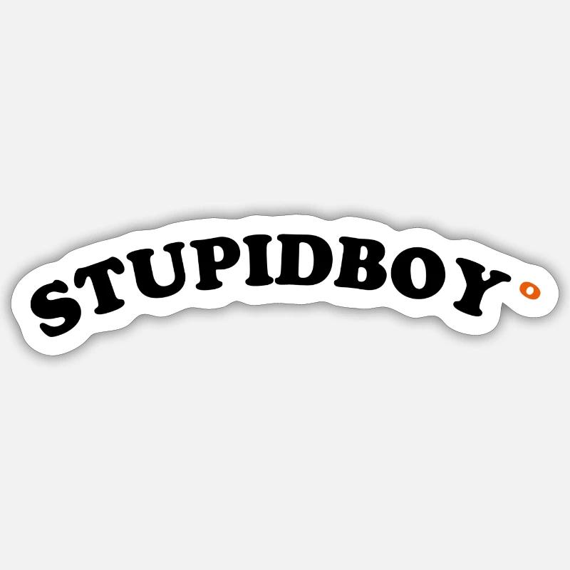 Stupid Boy Simple Arched with Degrees Sticker size S (10 x 10 cm)