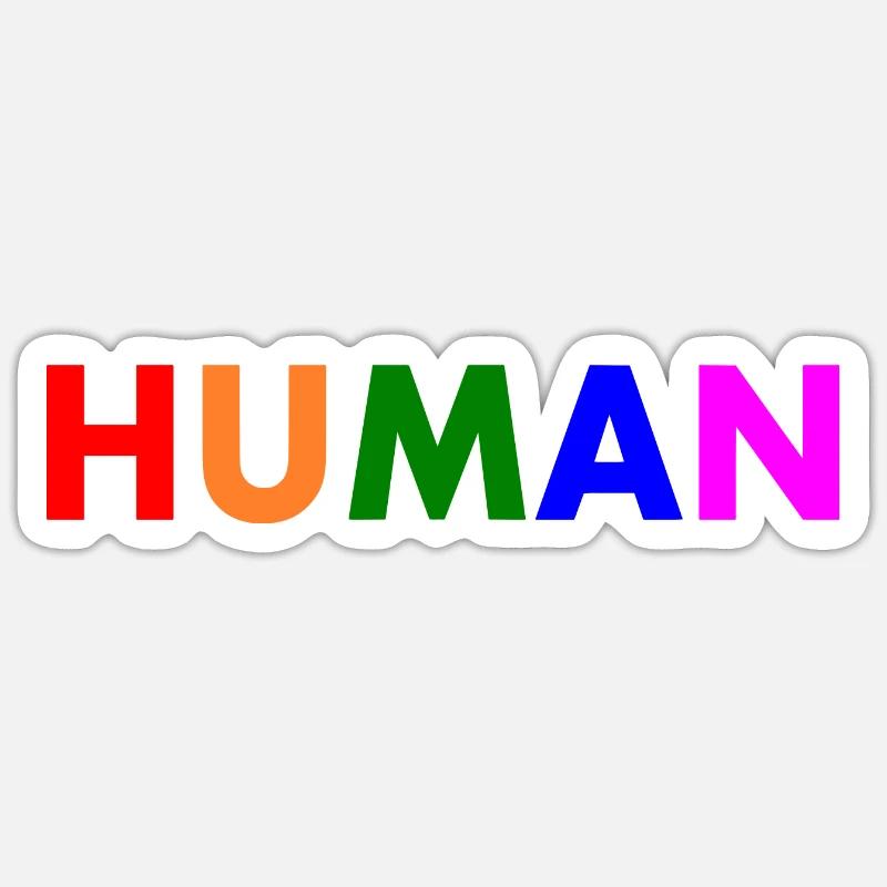 Human - Sticker taille S (10 x 10 cm) - blanc mat