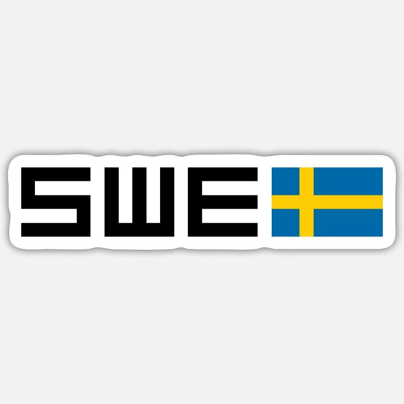 Suède - Sticker taille S (10 x 10 cm) - blanc mat