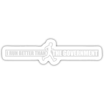 run better than government - Sticker size S (10 x 10 cm) - white matte - Front