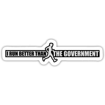 run better than government - Sticker size S (10 x 10 cm) - white matte - Front