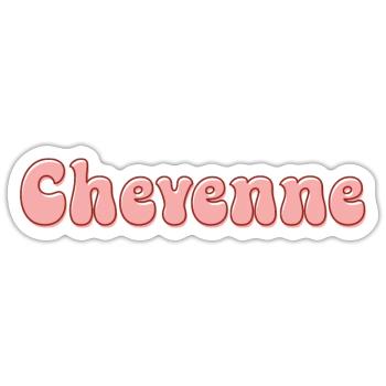 Nom Fille Cheyenne Rétro Prénom Cheyenne Couple - Sticker taille S (10 x 10 cm) - blanc mat - Devant