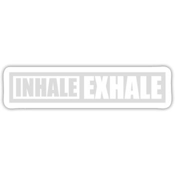 Inspirez expirez Yoga citation - Sticker taille S (10 x 10 cm) - blanc mat - Devant