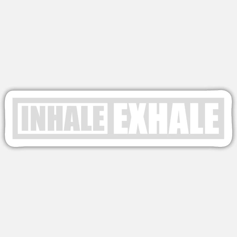 inhale exhale yoga quote - Sticker size S (10 x 10 cm) - white matte