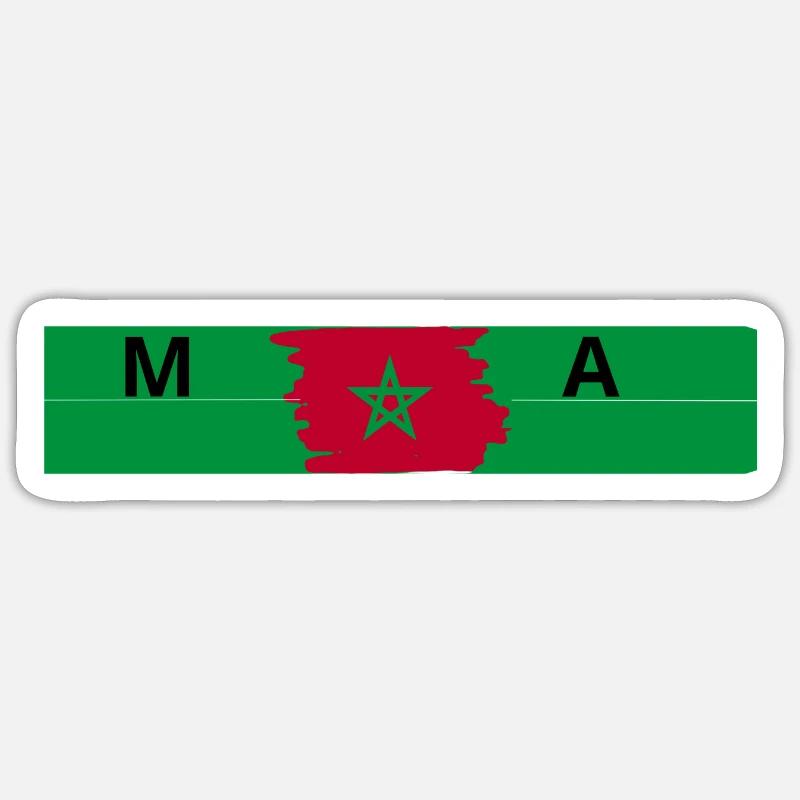equipe de maroc - Sticker taille S (10 x 10 cm) - blanc mat