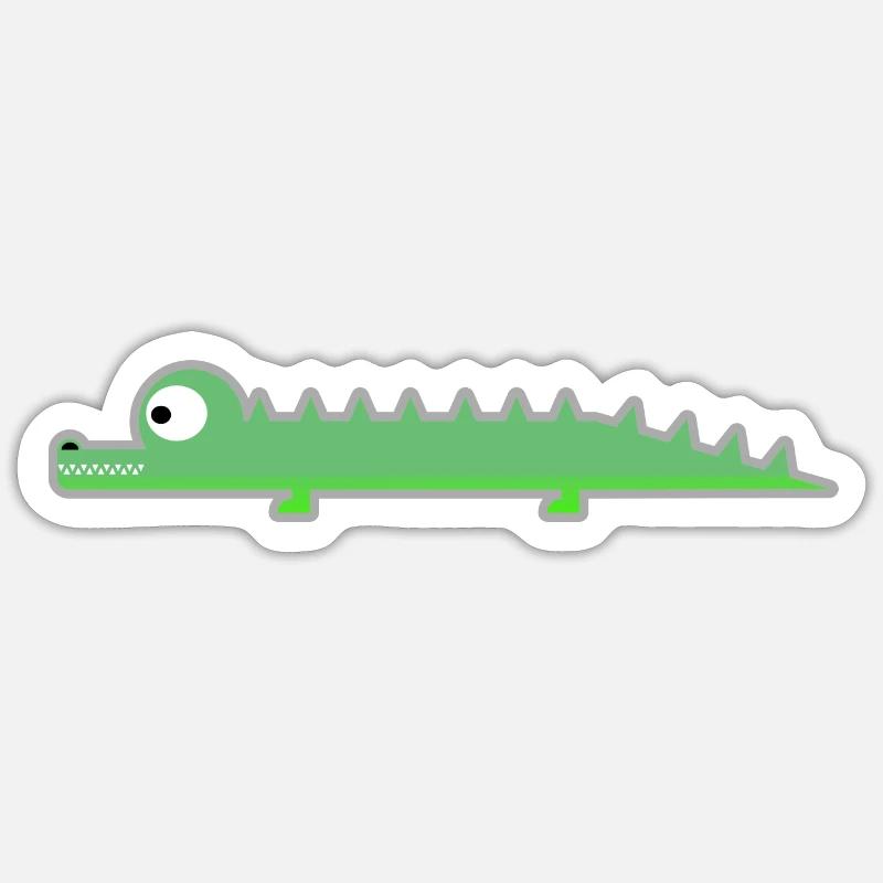 Krokodil - Sticker Größe S (10 x 10 cm) - Mattweiß