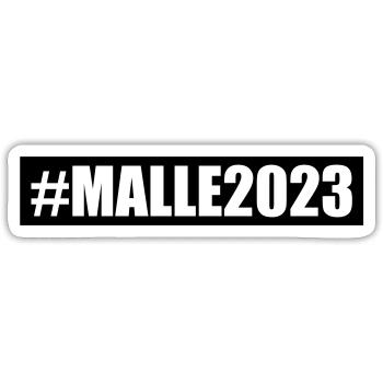 Malle 2023 - Sticker taille S (10 x 10 cm) - blanc mat - Devant