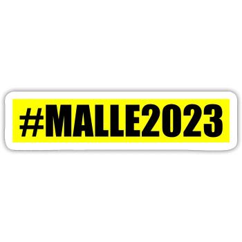 Malle 2023 - Sticker taille S (10 x 10 cm) - blanc mat - Devant