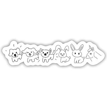 Symbole Tiere Hunde Hasen Einhorn symbol - Sticker Größe S (10 x 10 cm) - Mattweiß - Vorne
