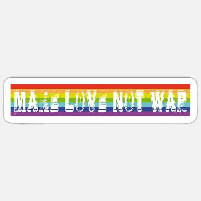 make love not war | rainbow - Sticker Größe S (10 x 10 cm) - Mattweiß
