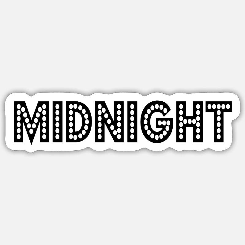 MINUIT - Sticker taille S (10 x 10 cm) - blanc mat