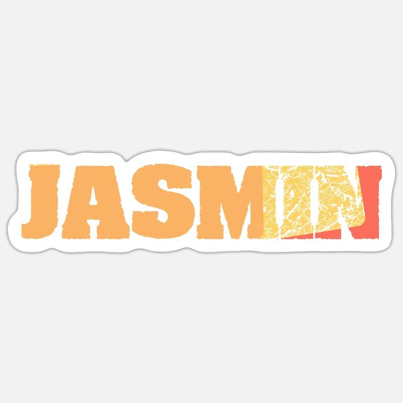 Prénom Jasmin - Sticker taille S (10 x 10 cm) - blanc mat
