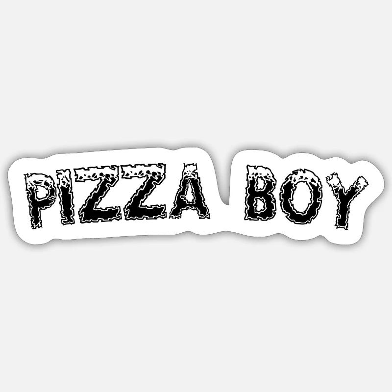 Pizza boy - Sticker Größe S (10 x 10 cm) - Mattweiß