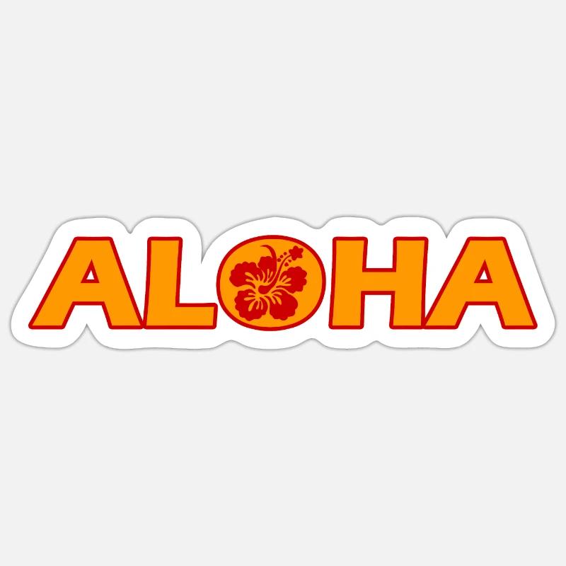 Aloha - Sticker taille S (10 x 10 cm) - blanc mat