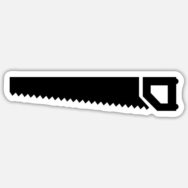 Scie - Sticker taille S (10 x 10 cm) - blanc mat