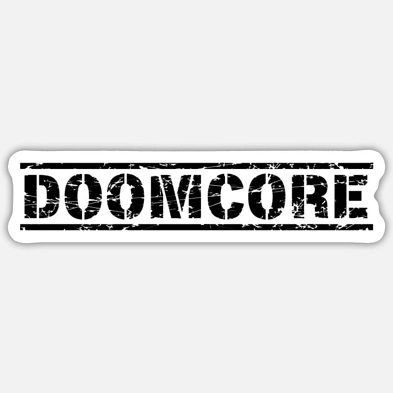 Doomcore - Sticker Größe S (10 x 10 cm) - Mattweiß