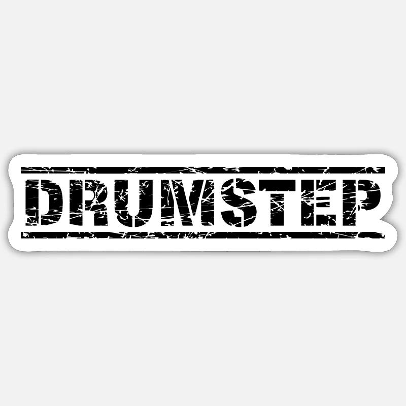 Drumstep - Sticker Größe S (10 x 10 cm) - Mattweiß