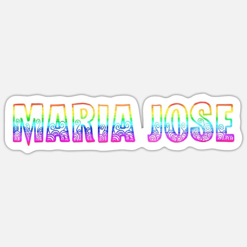 maria jose rs regenbogen - Sticker Größe S (10 x 10 cm) - Mattweiß
