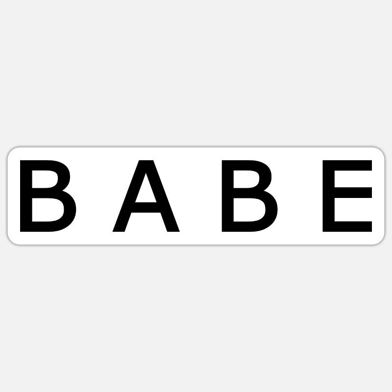 Babe - Sticker taille S (10 x 10 cm) - blanc mat