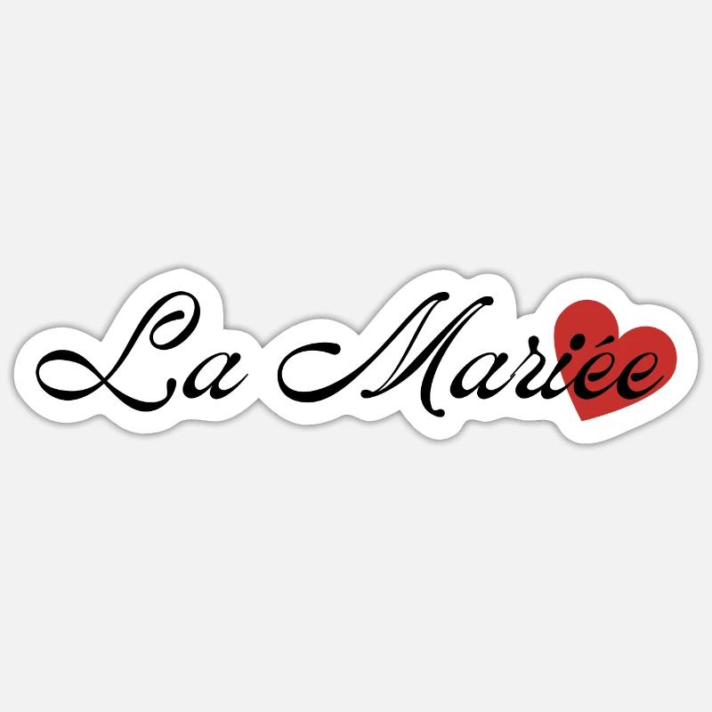 La mariée - Sticker taille S (10 x 10 cm) - blanc mat
