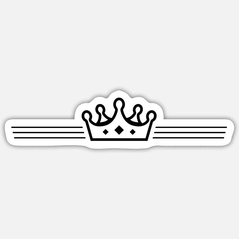 Krone Linie - Sticker Größe S (10 x 10 cm) - Mattweiß