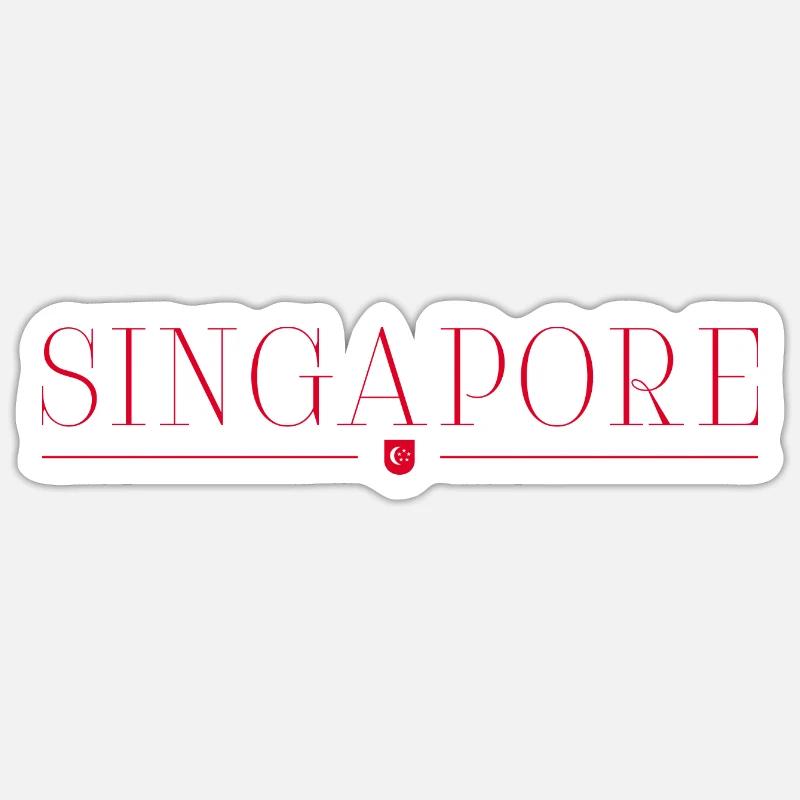 J’adore Singapour - Sticker taille S (10 x 10 cm) - blanc mat