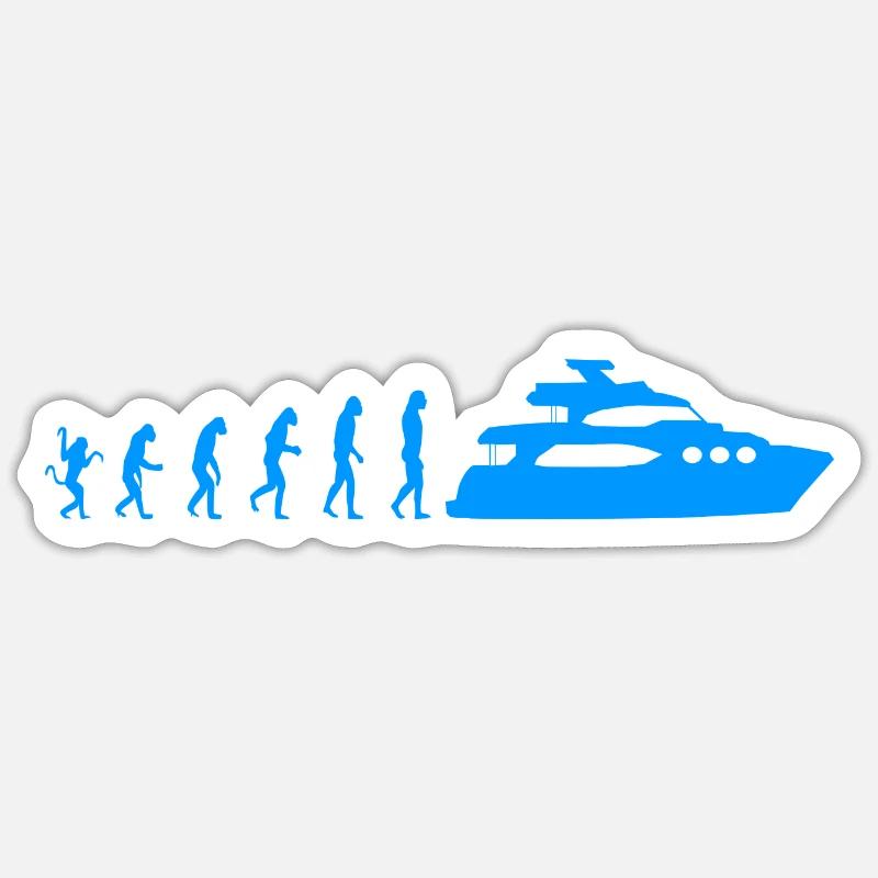 Boat Captain Evolution - Sticker size S (10 x 10 cm) - white matte