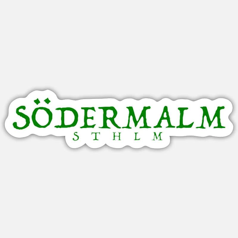 Södermalm STHLM - Sticker taille S (10 x 10 cm) - blanc mat