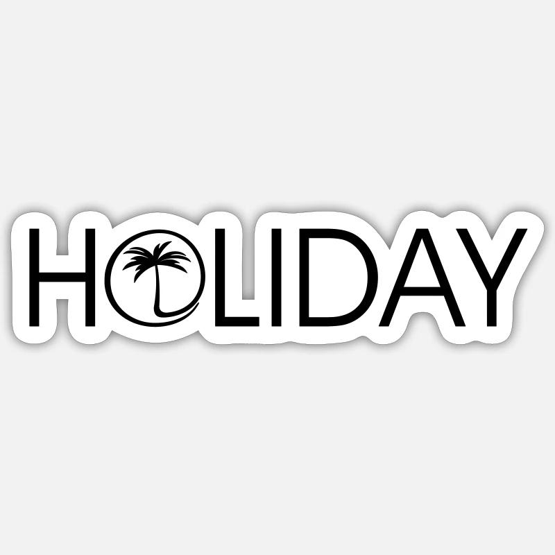 Holiday Palm - Sticker Größe S (10 x 10 cm) - Mattweiß
