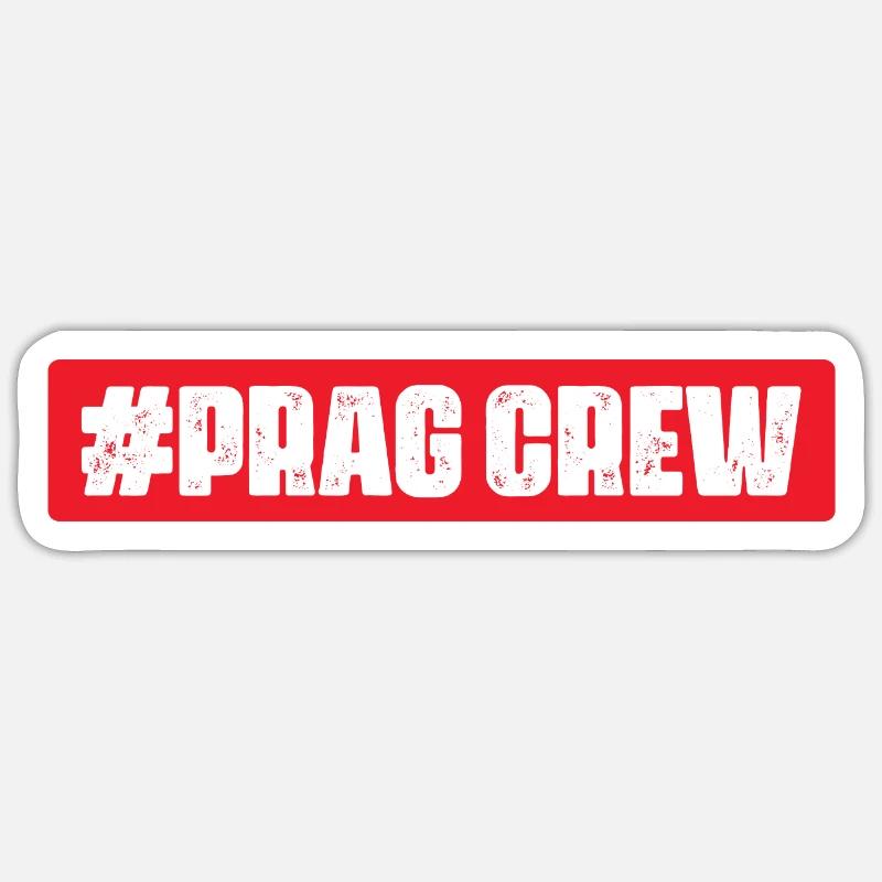 Prag Crew - Sticker Größe S (10 x 10 cm) - Mattweiß