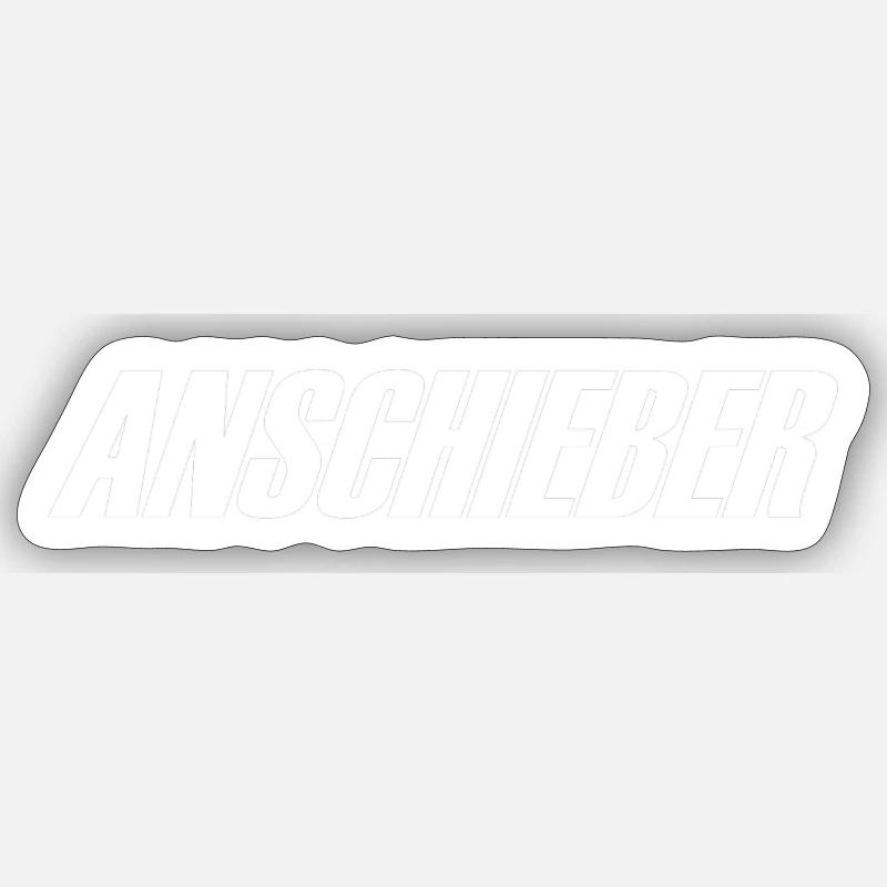 ANSCHIEBER Schrift weiß - Sticker Größe S (10 x 10 cm) - Mattweiß