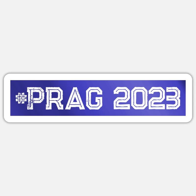 Prague 2023 - Sticker taille S (10 x 10 cm) - blanc mat