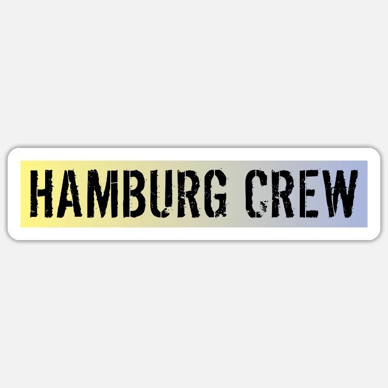 Équipage Hambourg - Sticker taille S (10 x 10 cm) - blanc mat