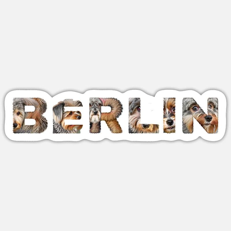 Berlin Hund - Sticker Größe S (10 x 10 cm) - Mattweiß
