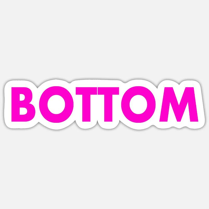 Bottom - Sticker taille S (10 x 10 cm) - blanc mat