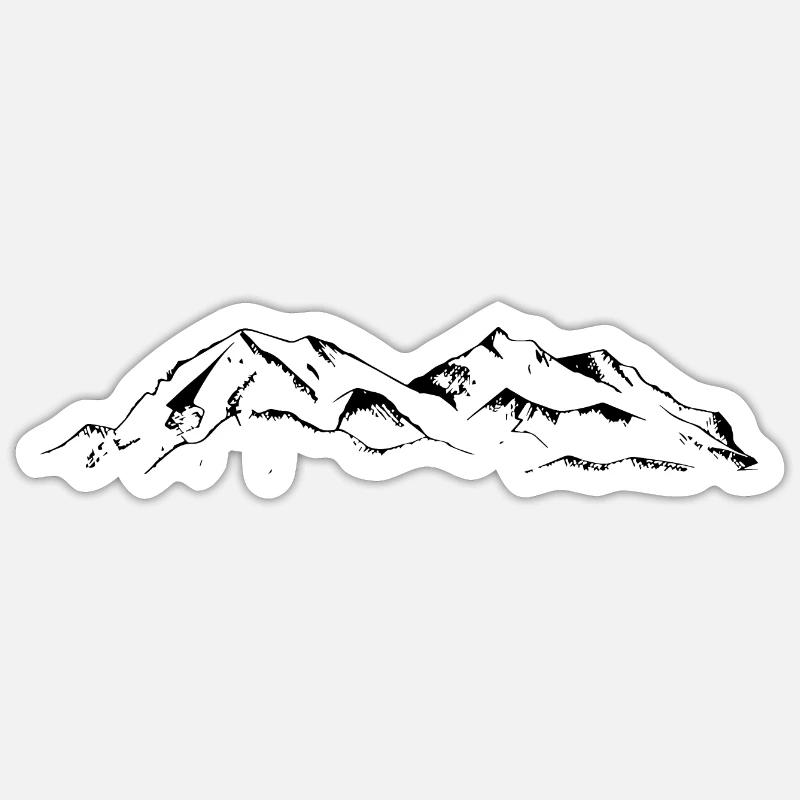 Berg - (13) - Sticker Größe S (10 x 10 cm) - Mattweiß
