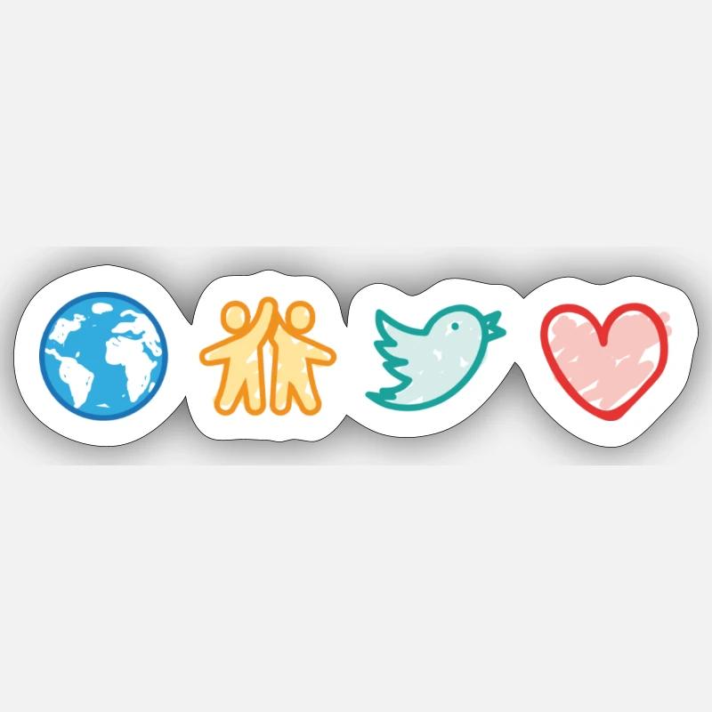 Geburtsort: Erde 2 - Sticker Größe S (10 x 10 cm) - Mattweiß