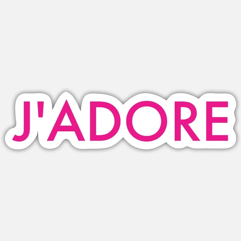j'adore - Sticker taille S (10 x 10 cm) - blanc mat