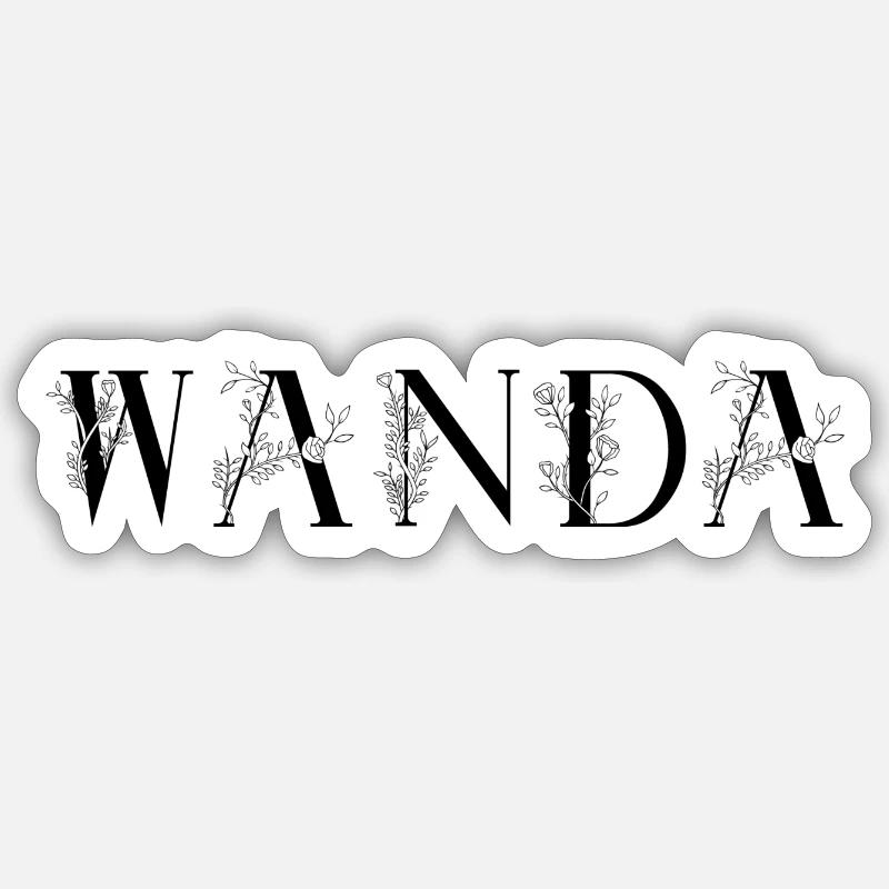 Nom - Wanda - Sticker taille S (10 x 10 cm) - blanc mat
