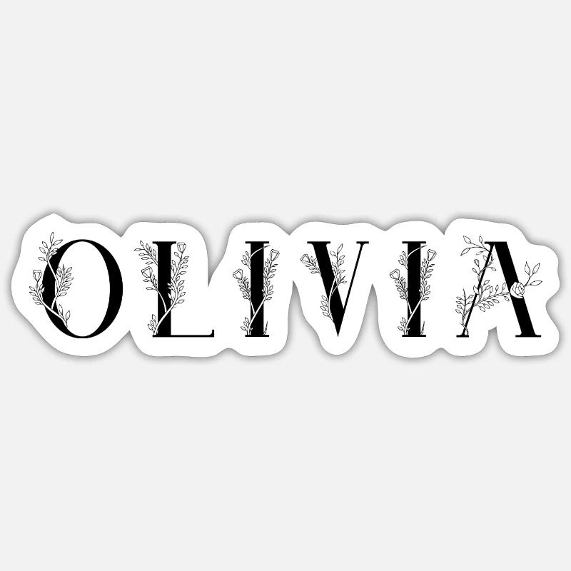 Name - Olivia - Sticker size S (10 x 10 cm) - white matte