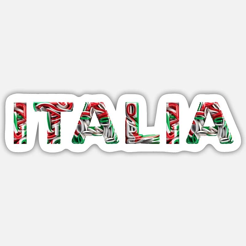 Drapeau de l’Italie - Sticker taille S (10 x 10 cm) - blanc mat